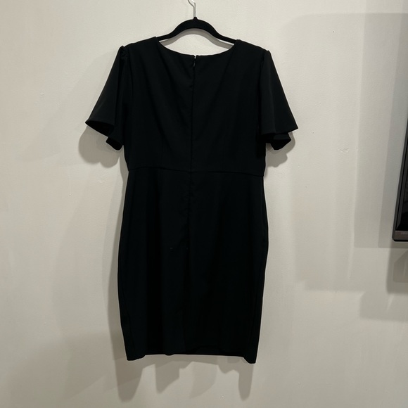 Lark & Ro Black Office Dress with Short Sleeves - Picture 3 of 4